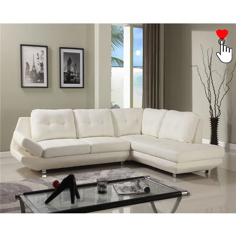 गर्म बिक्री अनुकूलित सफेद चमड़े के अनुभागीय सोफे बड़े sectionals