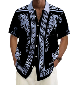 <span class=keywords><strong>Camicia</strong></span> Casual estiva a maniche corte Vintage con stampa da <span class=keywords><strong>uomo</strong></span> <span class=keywords><strong>taglie</strong></span> <span class=keywords><strong>forti</strong></span> stile floreale con bottoni da taschino - Product Image 1