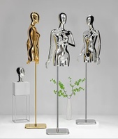 Lavinia 2025 maniquí nueva moda cromo oro mujeres con cuerpo elegante soporte de Metal y Base de plástico para exhibición de Boutique