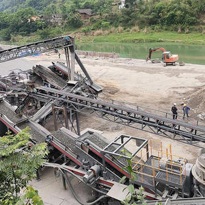 100-150 Tph Steinbruch-Brechanlage für Gesteinsaggregat, Granit, Kalkstein, Basalt, Ballast, Kies, Gestein mit AC-Motor und Getriebe - Product Image 2