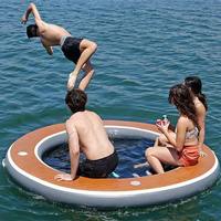 Flotador de hamaca de agua inflable de muelle de malla Circular de gran oferta con accesorios