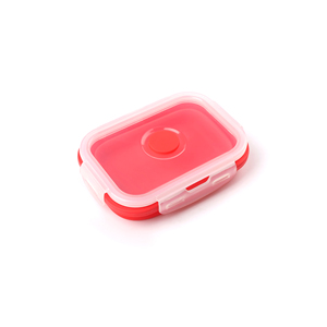 Personalized BPA Free Simple Silicone Folding School Lunch <b>Box</b> Collapsible Microwavable <b>Plastic</b> Lid Portable Storage Container - Product Image 1