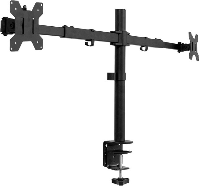 MG Premium Dual Ultra Wide LCD LED 32/38 Inch Monitor Desk Mount Heavy Duty Adjustable Telescoping Arms Alloy Steel VESA 100x100
