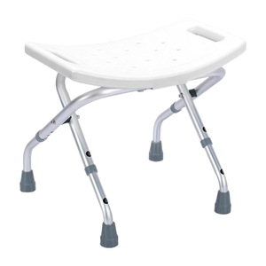 Promote Aluminum Alloy Folding Shower Chair With Cushion <b>Adjustable</b> <b>Height</b> Bathroom <b>Stool</b> For Seniors - Product Image 1