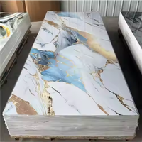 Panneau mural de décoration intérieure moderne imperméable et brillant, alternative ignifuge au marbre, utilisation en salle de bain, feuille de marbre PVC UV