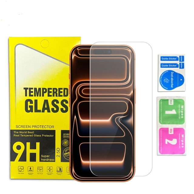 Transparent 2.5D Large Arc Tempered Glass Film HD Borderless Mobile Screen Protector China for Iphone 17 16 15 Pro Max & 17 Air