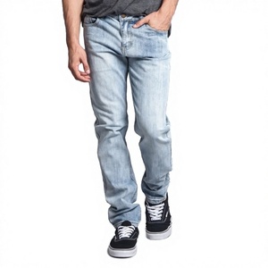 Jean en denim tricoté à double plis taille mi-haute pour homme, coupe droite classique, bleu, extensible, respirant, séchage rapide, grandes tailles 30-42 - Product Image 3