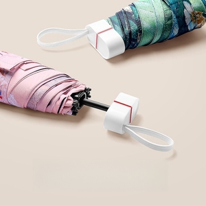 <span class=keywords><strong>Ovida</strong></span> moda mujer a prueba de viento 5 plegable protección solar sombrilla Rosa flores estampado tela lluvia paraguas portátil regalo femenino - Product Image 3