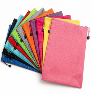 Portable A4 Zipper Canvas File Bag Colorful Oxford Stationery Pouch Custom Logo PVC Document Storage Bag - Product Image 5