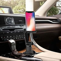 Support de tablette pour porte-gobelet de voiture, rotation à 360 degrés, support universel réglable pour tablette, compatible avec les téléphones portables