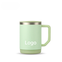 Mug de bureau isotherme en acier inoxydable avec revêtement céramique, poignée ergonomique et couvercle coulissant pour le café quotidien au bureau