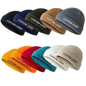 20 renk kablo örgü kasketleri jakarlı kış örme balıkçı şapkası özel Logo