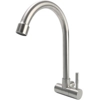 Robinet de cuisine moderne en acier inoxydable pour usage domestique, avec douchette haute et flexible