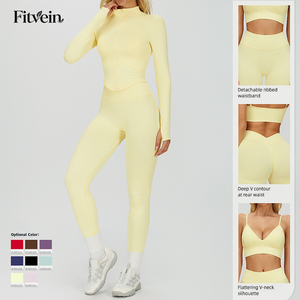 Ensemble de yoga taille haute amincissant 3 pièces pour le sport et la gym - Product Image 2