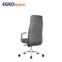 Chaise de bureau ergonomique de direction EGROspace à dossier moyen, pivotante, en cuir, pour réunions et conférences