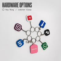 Étiquettes RFID NFC en silicone de haute qualité HST, Ntag213, logo personnalisé, porte-clés RFID NFC, cadeau publicitaire pour Facebook, Instagram, YouTube