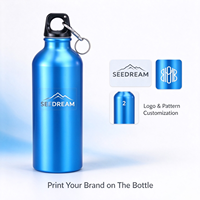 Bouteille d'eau en aluminium personnalisable 300-750 ml, canettes en aluminium pour boissons, pour le camping, les voyages, vaisselle écologique