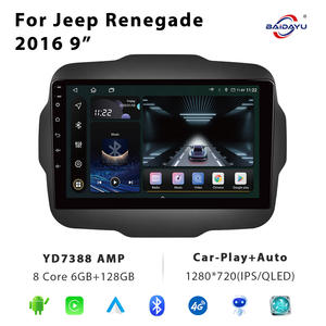 BAIDAYU Radio de Coche con Pantalla Táctil IPS de 9 Pulgadas, GPS Integrado, Cámara de Reversa, Android 13, 1 Año de Garantía, USB para <span class=keywords><strong>Jeep</strong></span> <span class=keywords><strong>Renegade</strong></span> 2016 - Product Image 3