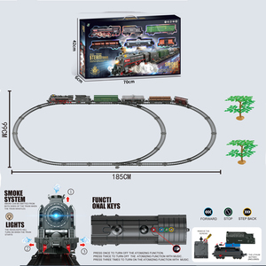 2024 nuevo montaje DIY ranura de plástico vehículo ferroviario <span class=keywords><strong>locomotora</strong></span> modelos música eléctrica pista ligera tren de humo juguete - Product Image 4
