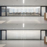 Cloison en verre sans cadre, film intelligent teinté, profil en aluminium, séparateur d'espace de bureau moderne, installation facile, taille personnalisée