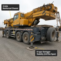 Grue mobile haute performance de 80 tonnes, série XCT80, flèche en U de 47,5 m, prête à l'emploi, équipement de levage en vente