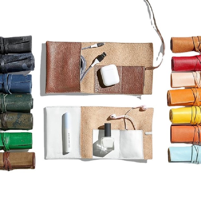 PU Leather Multi-Compartment Organizer-Portable Tech School Accessories Case for Cables Chargers Pens-Durable Travel Storage