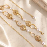 Chaîne de corps géométrique creuse en perles pour femme, chaîne de taille de plage