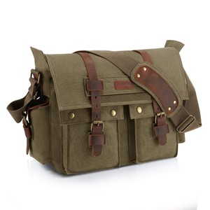 <span class=keywords><strong>Sacoche</strong></span> à bandoulière en cuir et toile pour hommes, sac pour ordinateur portable personnalisé, 2020 - Product Image 1
