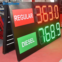 Panneau d'affichage numérique LED étanche pour prix du carburant, télécommande, luminosité réglable, affichage des prix de la station-service