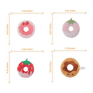 D REI Recheado De Pelúcia Morango Donuts Bolo <span class=keywords><strong>Pet</strong></span> Food Toy <span class=keywords><strong>Dog</strong></span> Squeaky Toy - Product Image 5