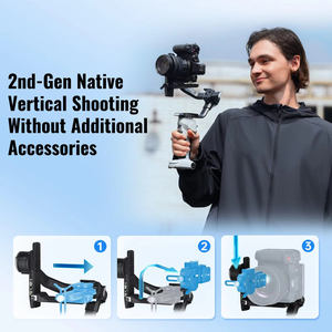 Estabilizador de Cinepeer Crane 4e de 3 Ejes con Disparo Vertical Nativo para Cámaras Canon/Sony/Nikon/Fujifilm, Palo Selfie - Product Image 5