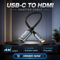 SYONG USB-C zu 4K60Hz Adapter 0,25M Aluminiumgehäuse Stecker/Buchse Kompatibel mit Laptop iPhone 17/16/15 MacBook Pro/Air
