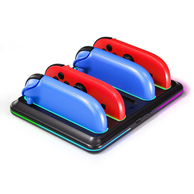 Charging Dock for Nintendo Switch 2 Joy-con 4 in 1 Magnetic Controller Charger Station 4 Game Card Storage Slot LED Indicators