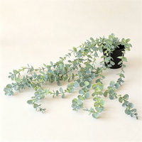 Guirlande de verdure artificielle suspendue L-593, assortiment de 9 brins, fausse feuille d'eucalyptus et de saule, pour décoration murale intérieure