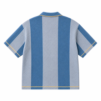 Vente en gros de chemises pour hommes de haute qualité avec logo personnalisé, tricotées, col rabattu, patchwork, crochet, tissu personnalisé, été, décontractées