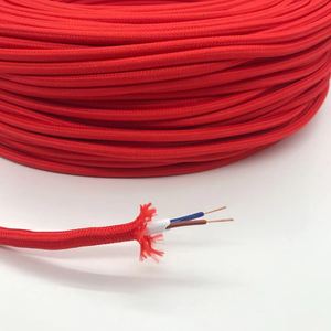 Green Lot kabel rajut anyaman tekstil Retro kawat listrik peringkat 220V antik dengan isolasi nilon padat - Product Image 4