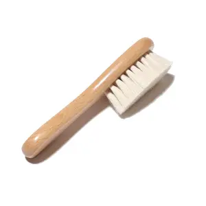 Baby hair wash brush soft wool bristles mini hair combs wood custom logo brush and comb set hair for kids