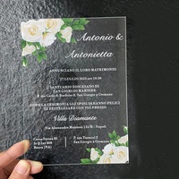 Cartes d'invitation personnalisées en plastique transparent imprimé UV Invitations design unique en acrylique découpé au laser Cartes d'invitation de mariage
