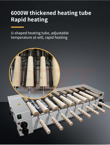 Máquina Eléctrica para <span class=keywords><strong>Hacer</strong></span> Kurtos Kalacs con 4 Tubos <span class=keywords><strong>de</strong></span> Calentamiento, Horno para Panecillos en Forma <span class=keywords><strong>de</strong></span> Chimenea con 8 Rodillos - Product Image 4