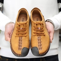 Mocassins à la mode pour hommes, chaussures plates confortables à enfiler en cuir Pu, chaussures de conduite décontractées à lacets et à surpiqûres pour le printemps et l'été