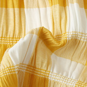 Robe d'été pour bébé fille en coton froissé à imprimé écossais, manches à volants, collection été - Product Image 2