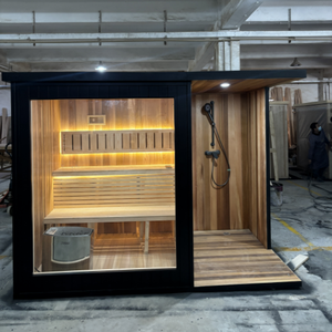 Sauna en <span class=keywords><strong>bois</strong></span> de qualité haut de gamme Sauna de <span class=keywords><strong>jardin</strong></span> <span class=keywords><strong>Douche</strong></span> 4-6 personnes - Product Image 5