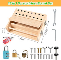 Juego de Destornilladores de Madera Montessori para Niños de 3 a 6 Años, Juguete Educativo con Tornillos y Tuercas Desmontables, Aprendizaje Sensorial
