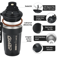 Nouvelle bouteille d'eau thermique à double paroi en acier inoxydable 316 avec couvercle et sangle, design original, tasse à café pour les voyages