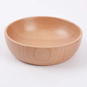 Desain baru mangkuk sup kayu campuran buatan tangan klasik dapat digunakan kembali ramah lingkungan komersial