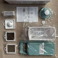 Keukenhulp ABS Plastic Duurzaam 15-in-1 Groentesnijder, -hakker, -rasp, -fruitpers, -opbergbak Shunxinyi