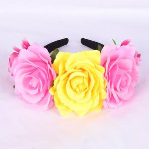Nouveau design couvre-chef couronne de roses bandeaux de cheveux bandeau mexicain décorations de fête d'anniversaire mariage <span class=keywords><strong>coiffure</strong></span> de mariée - Product Image 3