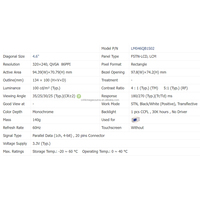 Écran LCD LM046QB1S02 Résolution 4.6 pouces 320x240 Monochrome Haute Luminance 100 Cd/m Utilisation industrielle haut de gamme