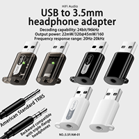 Mini Convertidor de Audio USB a Jack AUX de 3.5mm, Plug & Play, Tarjeta de Sonido Externa para PC, Portátil, Consola de Juegos, Auriculares y Altavoces de 3.5mm