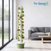 Système hydroponique vertical Tru-Spring TSP-L13 à 13 niveaux avec pompe et lumière anti-UV, pour usage domestique, gain de place, culture intérieure et extérieure